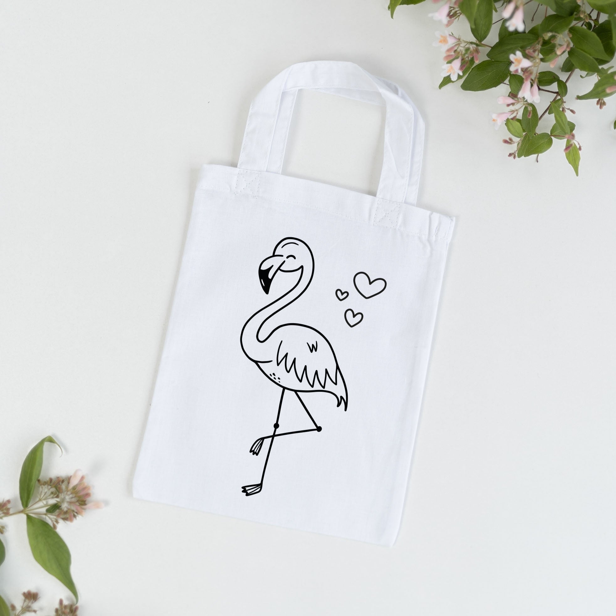 Kindertasche zum Ausmalen | Flamingo (ab 5 Stk.)