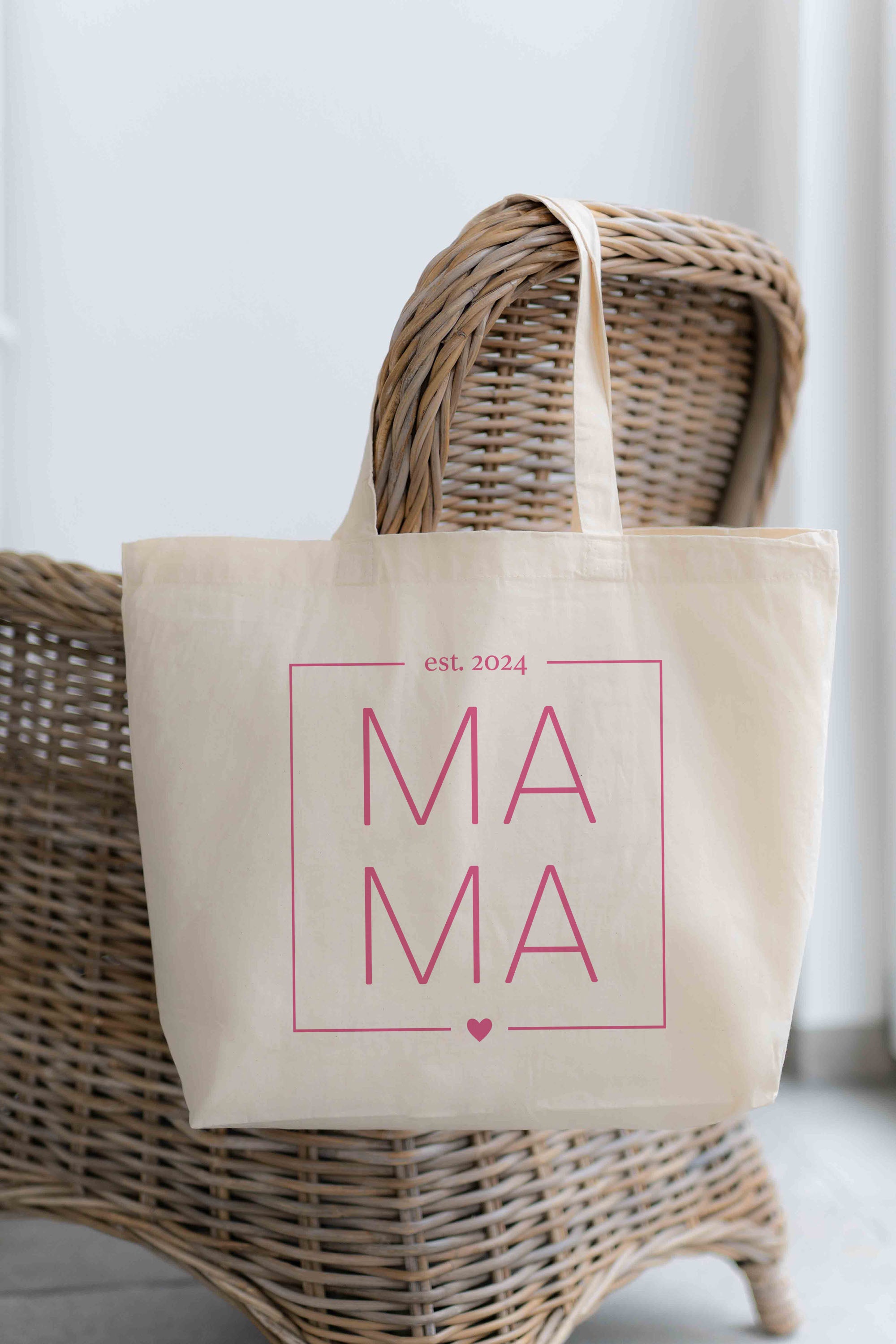 Personalisierte Stofftasche NATUR | MAMA Jahreszahl